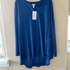 New With Tags LOGO by Lori Goldstein Split-Neck Tunic.